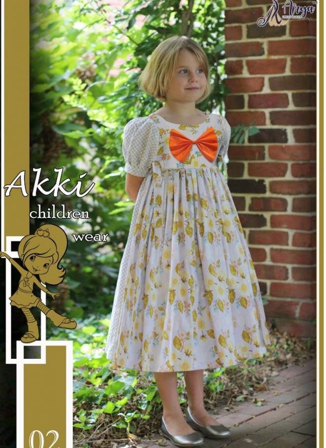 Akki Latest Fancy Exclusive Frock Style Poli Rayon Kids Wear Collcetion